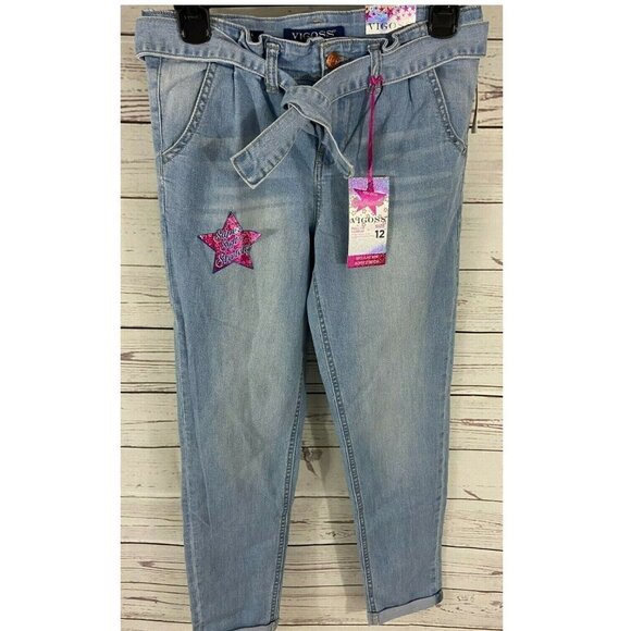 Vigoss Girls Jeans The Georgia Girlfriend Andrea Light Wash Size 12 26 x 25 NWT - Picture 2 of 7